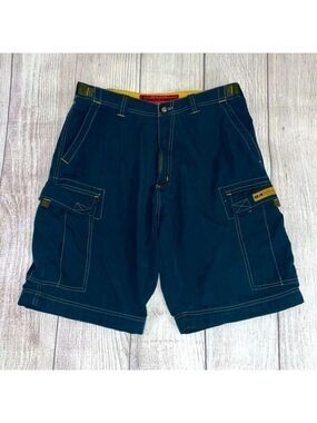 COLO WEAR Men’s Cargo Shorts Navy Blue 6 Pockets Outdoor Wear Size 34 Inseam 32